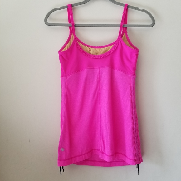 Lululemon Hot N' Sweaty Tank Pink Paris Size 6 Style W1892S - Picture 3 of 9